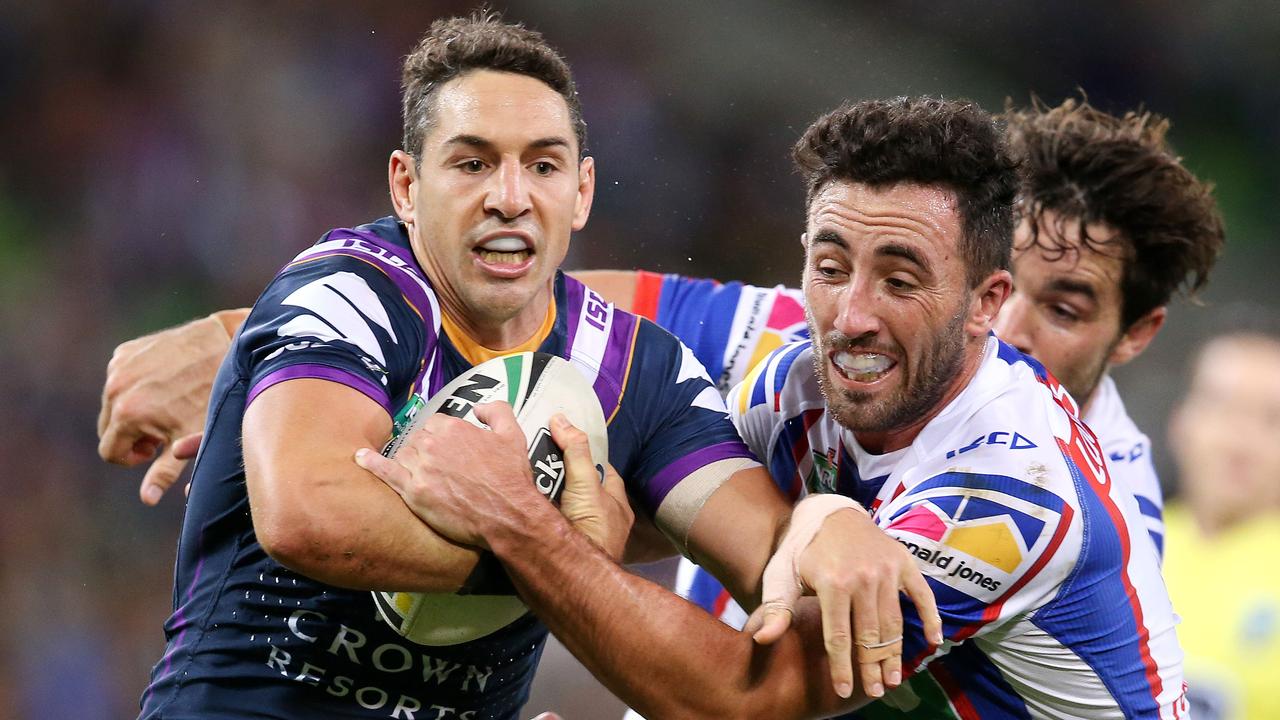 For the second time in three weeks Storm fullback Billy Slater has been criticised for diving in order to win his side a penalty. Photo: Michael Klein