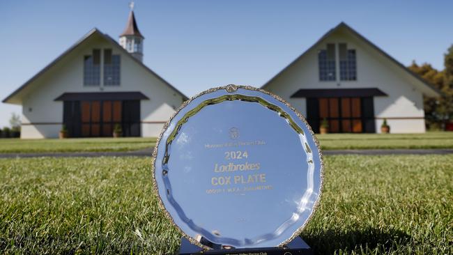 Via Sistina’s Cox Plate holds pride of place at Yulong Stud. Picture: Michael Klein