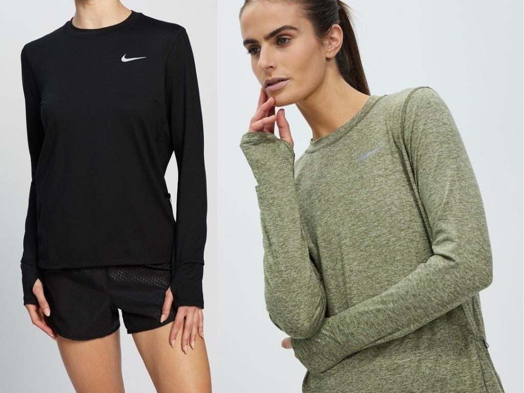 Don't feel restricted in this Nike long sleeve top.