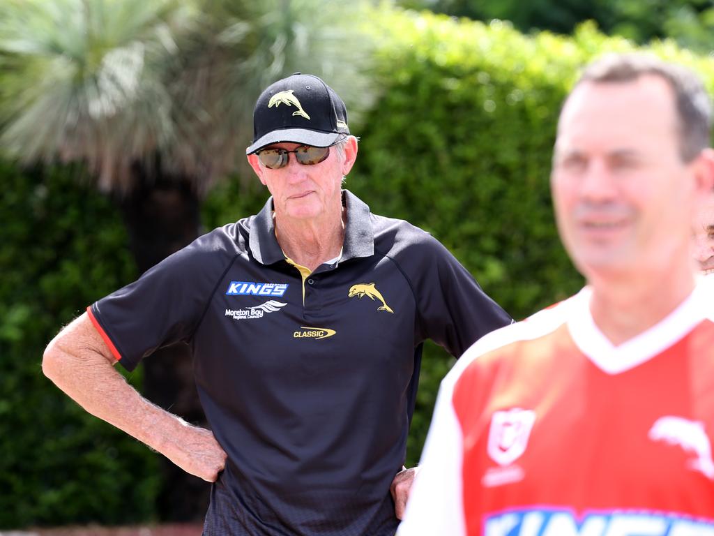 Wayne Bennett (L) says the GPS system is ripe for the picking. Picture: Steve Pohlner