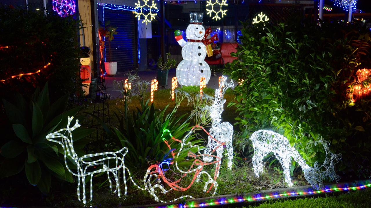 Christmas lights in Georgemilton St in West Mackay. Picture: Rae Wilson