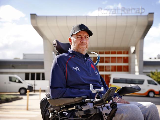 Ex NRL coach Daniel Anderson has opened up on the accidentthat has rendered him wheelchair bound, revealing he doesn’t remember the devastating injury. Picture: Sam Ruttyn.