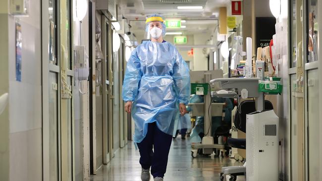 Head nurse of RMH's Covid ward, Grace Carroll, dressed in her PPE. Picture: David Caird