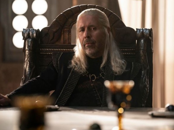 Don’t much fancy his chances (cupcake just out of shot) ... Paddy Considine stars as King Viserys Targaryen in House of the Dragon. HBO/BINGE