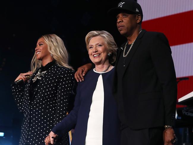 Hillary Clinton staged a star-studded Get Out The Vote concert in Cleveland, Ohio, on Friday, featuring Beyonce and Jay-Z. Picture: Justin Sullivan/Getty Images/AFP