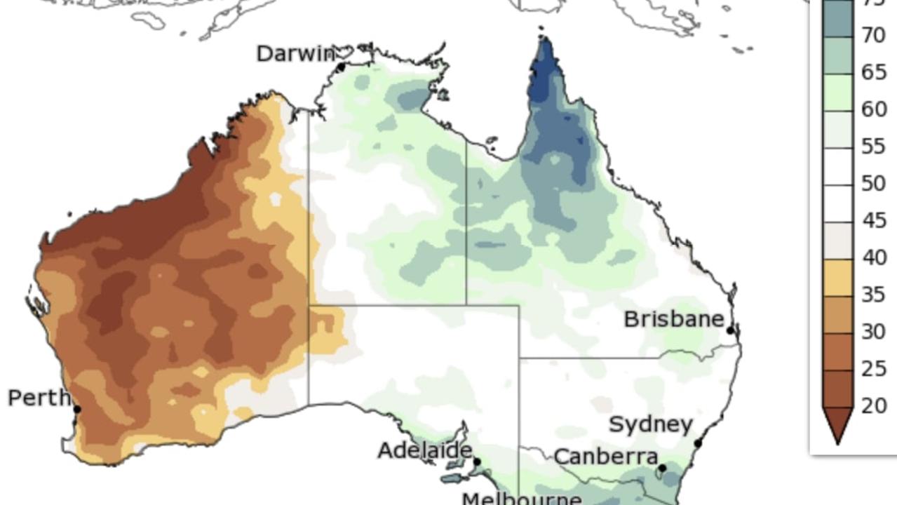 The Bureau predicts a dry end to January for the west and a wet one for the east. Photo: BOM