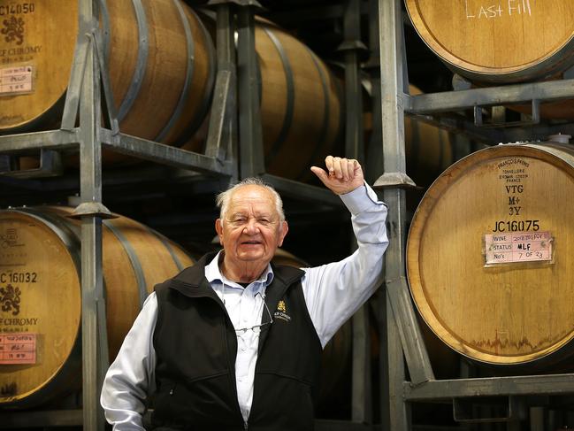 Wine maker Josef Chromy at his winery at Relbia. PICTURE: CHRIS KIDD