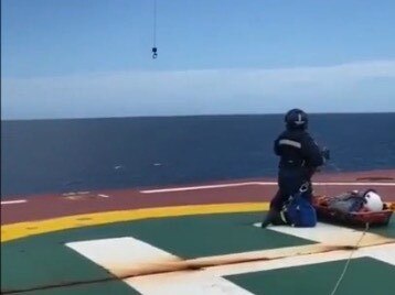 The crew was tasked to the scene by the Australian Maritime Safety Authority about 11.30am on Monday and located the ship, about 30 miles east of K’gari.