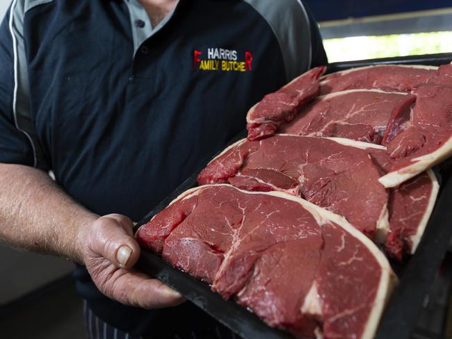 Rump steak from Harris Family Butchers. Picture: Simon Baker