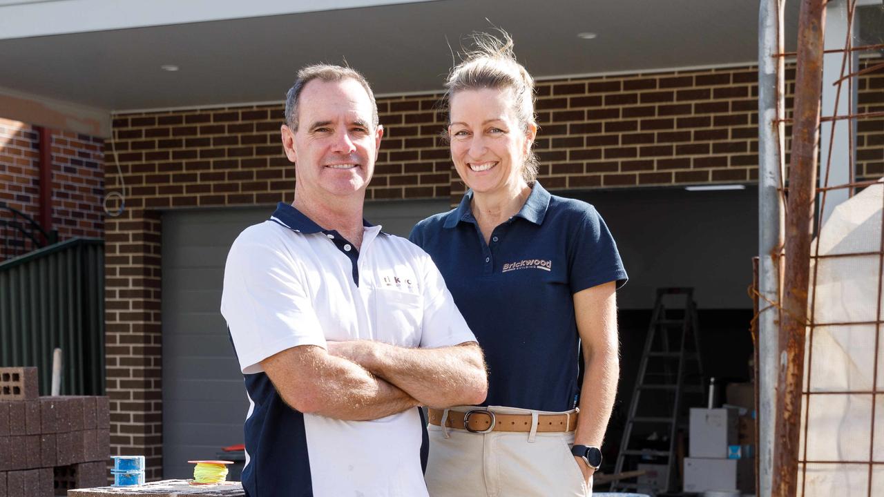 Builder James Brickwood and his wife Ann-Maree Brickwood at one of their construction projects in Penshurst. Picture: Max Mason-Hubers