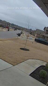 Home security footage captures moment helicopter falls from the sky in Alabama