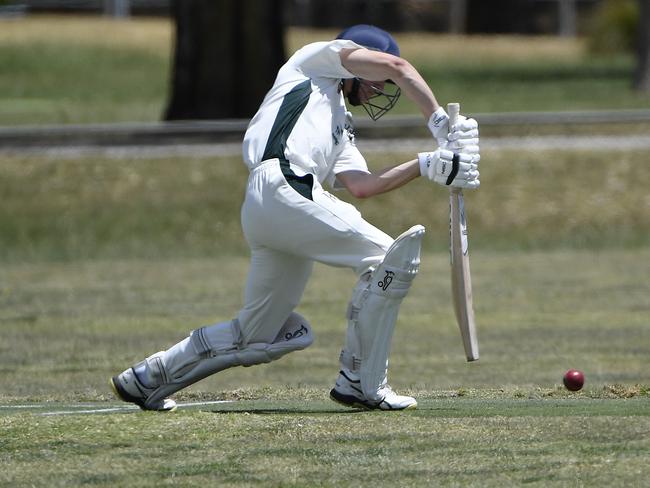 Keon Park v Donath: Oliver Capaldo on the drive. Picture: Andrew Batsch