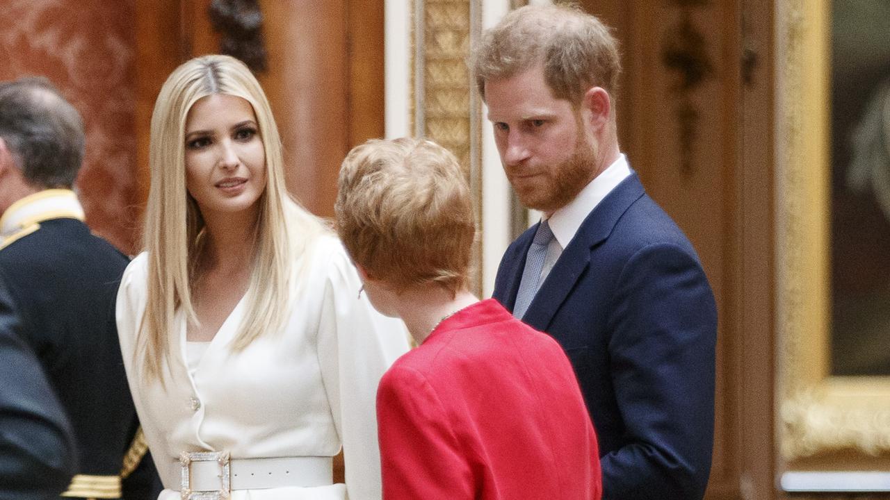 Harry with Ivanka during her father’s three-day state visit. Picture: Tolga Akmen – WPA Pool/Getty Images