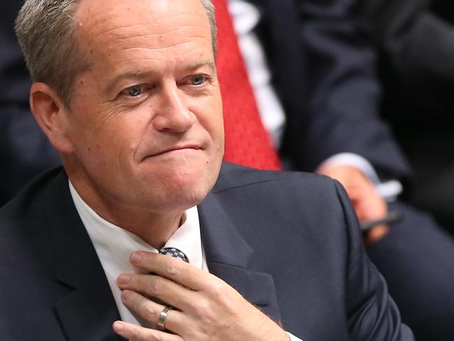 Opposition Leader Bill Shorten during Question Time in the House of Representatives Chamber, Parliament House in Canberra.