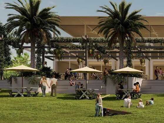 An artist impression of the club house and dining amenities from the Coral Cove Master Plan. Image credit: Urbis