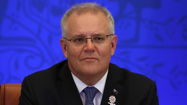 Prime Minister Scott Morrison announced that double-vaccinated Australians can leave the country without seeking exemptions. Picture: NCA Newswire / Gary Ramage