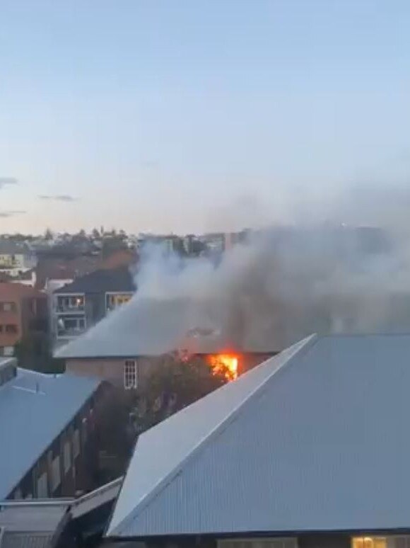 Fire at Bondi Beach Public School. Picture: Twitter/Kaylene Langford