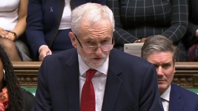 Jeremy Corbyn speaks to parlament. Picture; AFP. 