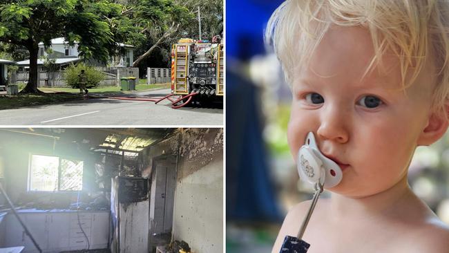 Young Charlie, 2, was thankfully not home when an inferno tore through the unit he lived in with his mum Selina Nicholas on Saturday, March 16, 2024. Picture: Fergus Gregg/Contributed