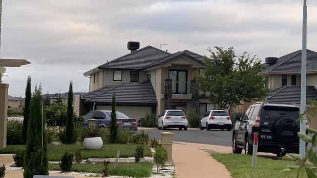 Two Volkswagens were being searched by police this morning, after the shooting of a man in Point Cook. Picture: Alanah Frost.