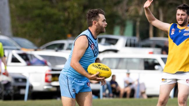 Wade Williams playing for the Wynnum Vikings before his brain tumour diagnosis.