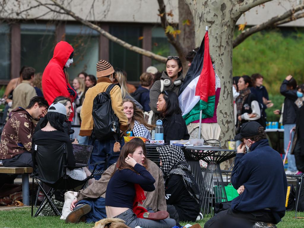 Students were given 23 minutes to pack up their tents. Picture: Jason Edwards