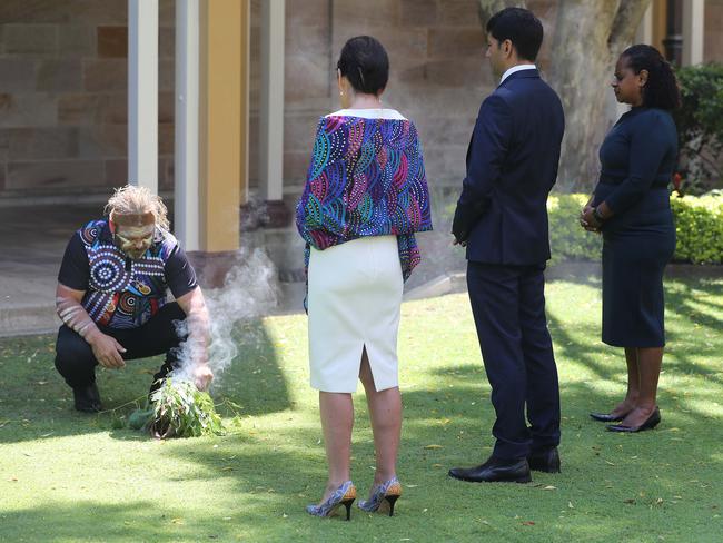 Parliament’s three Indigenous MPs Leeanne Enoch, Cynthia Lui and Lance McCallum. Picture: Peter Wallis