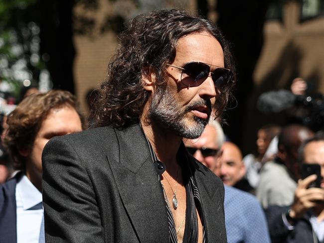 Russell Brand leaves following the court hearing at Southwark Crown Court. Picture: AFP