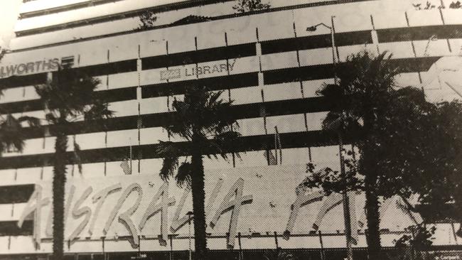 The facade of the carpark in 1990.