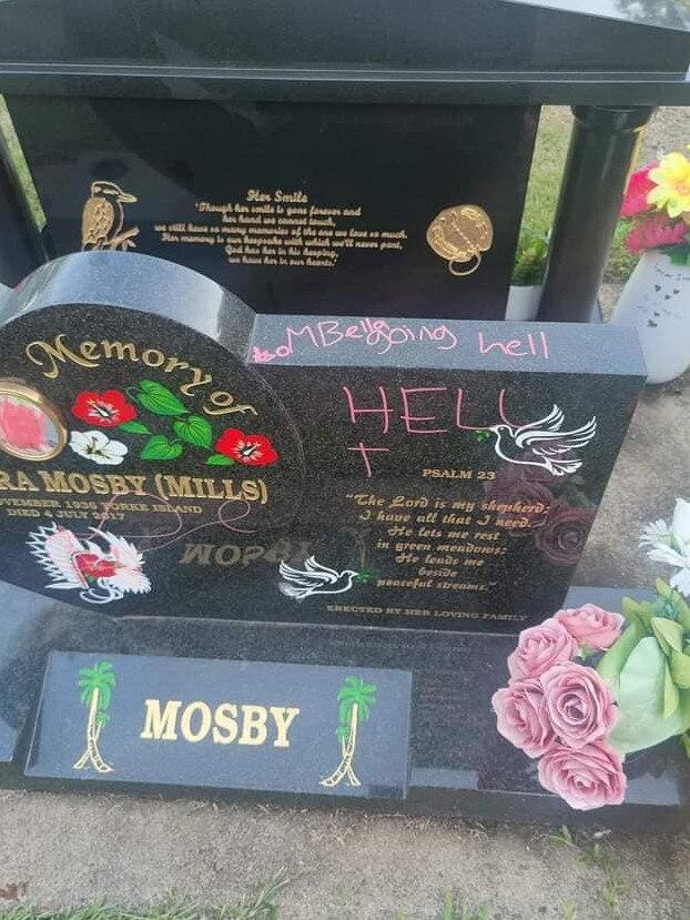 Vandals have targeted the Torres Strait Islander graves located at the Martyn Street Cemetery. Picture: Supplied