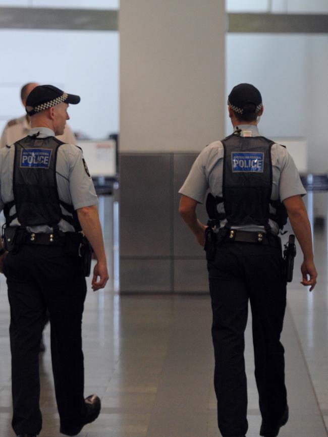 Australian Federal Police officers on patrol.