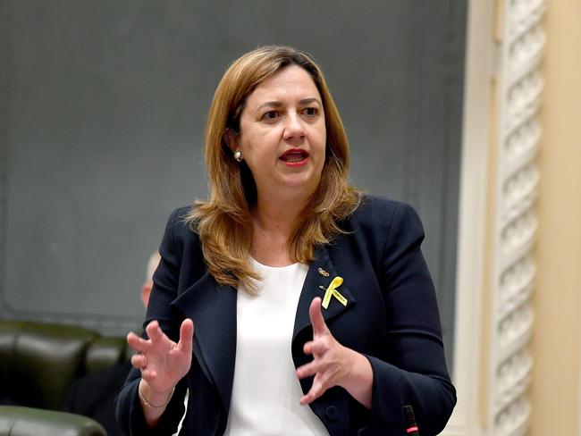 BRISBANE, AUSTRALIA - NewsWire Photos MARCH 29, 2022:  Premier of Queensland, Annastacia PalaszczukGeneral coverage of Queensland Parliament, and Question Time.Picture: NCA NewsWire / John Gass