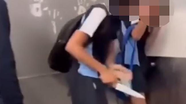 A teen boy pulls a knife on another student at Chifley College’s Bidwill campus.