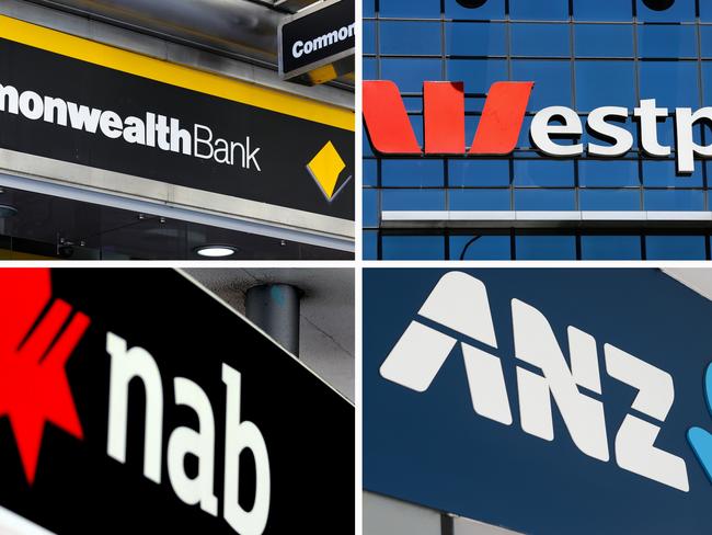 COMPOSITE 16:9 - Australia's four big banks Commonwealth, Westpac, NAB, ANZ. Picture: NCA Newswire