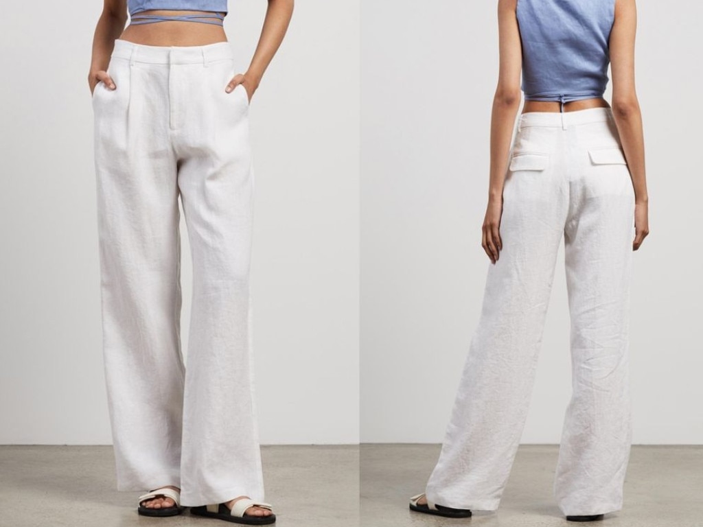 Linen High Waisted Pants by AERE Online, THE ICONIC