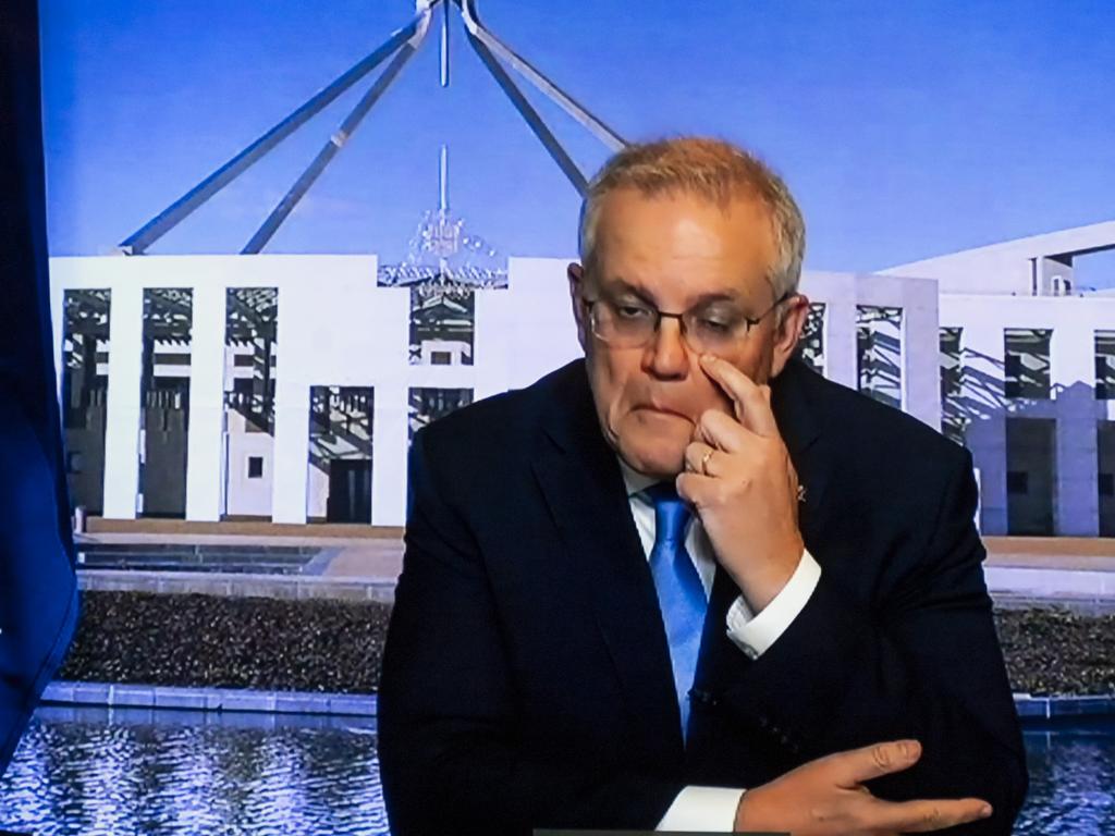 Prime Minister Scott Morrison during Question Time at Parliament House in Canberra. Picture: NCA NewsWire / Martin Ollman