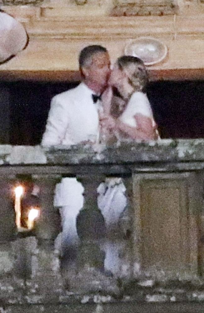 Lady Kitty and her husband Michael Lewis at Villa Aldobrandini in Frascati, Italy, where they exchanged I dos. Picture: Backgrid