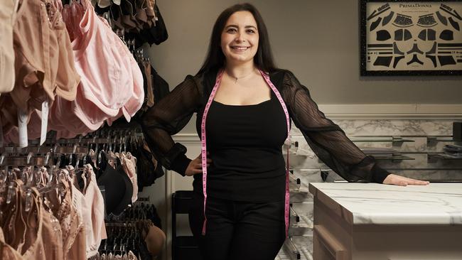 Alexandra’s Lingerie owner Alexandra Vaissiere in her Adelaide Arcade store. Picture: Matt Loxton