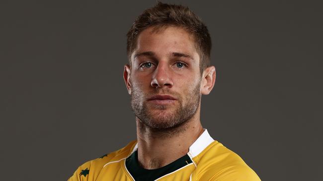 Kyle Godwin of the Wallabies poses during a portrait session on the Sunshine Coast.