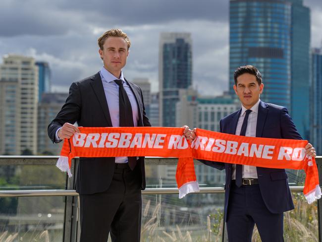 Zac Anderson (left) and Kaz Patafta have big plans for Brisbane Roar. Picture: Brisbane Roar