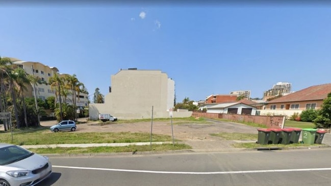 Location of the proposed six-storey shop top housing for 15-17 Coral St, The Entrance, which has sat vacant for years. Picture: supplied