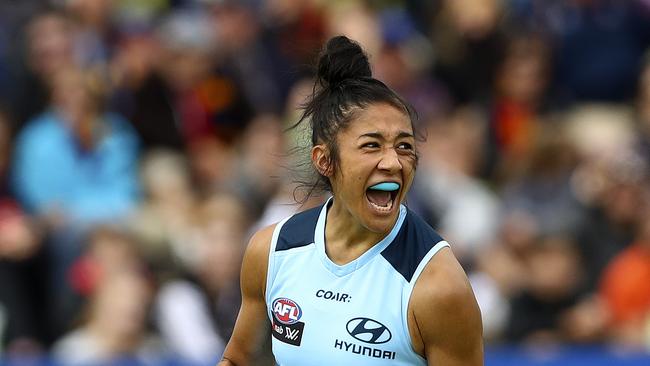 The inaugural AFLW season has coincided with a huge increase in footy participation rates. Picture: Sarah Reed