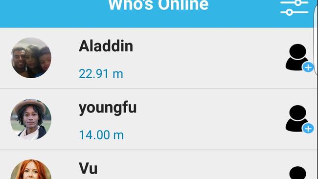 See who is online and how far away they are from you.