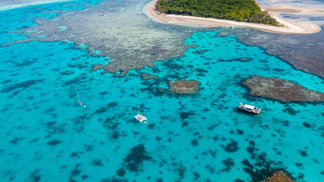 Stunning Coral Reef Lagoon on Lady Musgrave Island where a man almost drowned on Friday, March 21, while snorkelling.