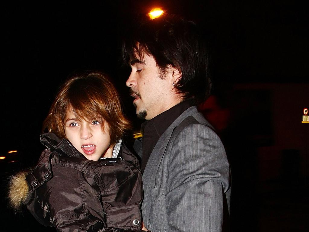 The Irish actor with son James in Dublin in 2009. Picture: FilmMagic