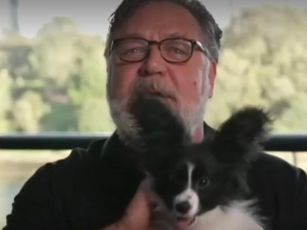 Russell Crowe introduced his new dog Ezekiel on The Kyle &amp; Jackie O Show.