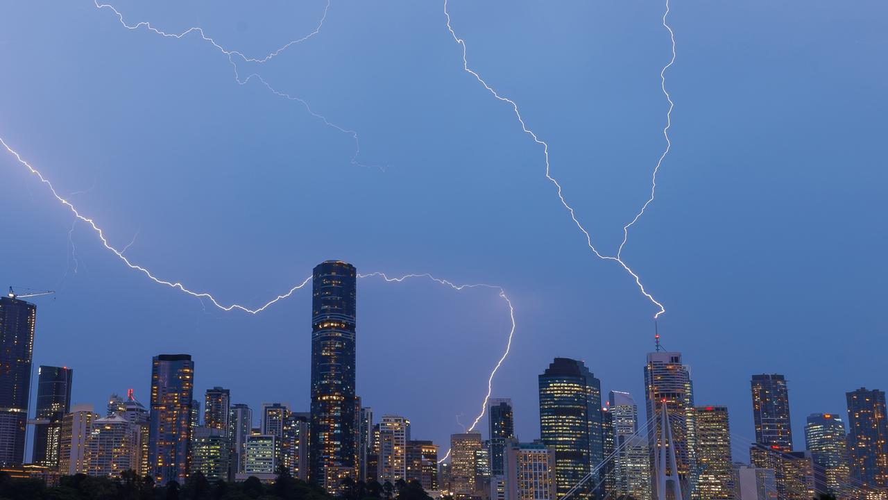 A storm pictured moving through Brisbane earlier in the month.