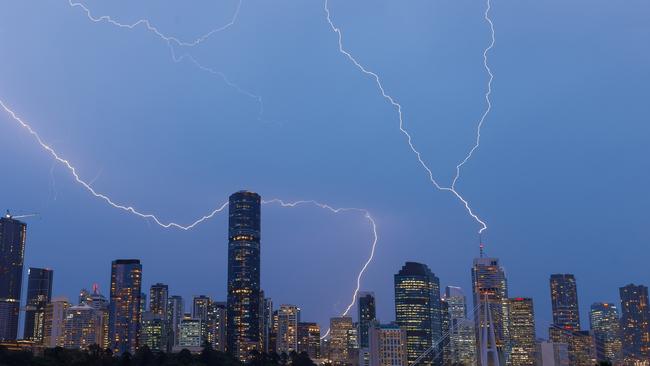 A storm pictured moving through Brisbane earlier in the month.