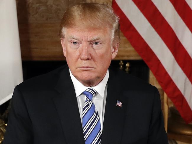 President Donald Trump and first lady Melania Trump host Japanese Prime Minister Shinzo Abe and his wife Akie Abe, for dinner at Trump's private Mar-a-Lago club, Wednesday, April 18, 2018, in Palm Beach, Fla. (AP Photo/Pablo Martinez Monsivais)