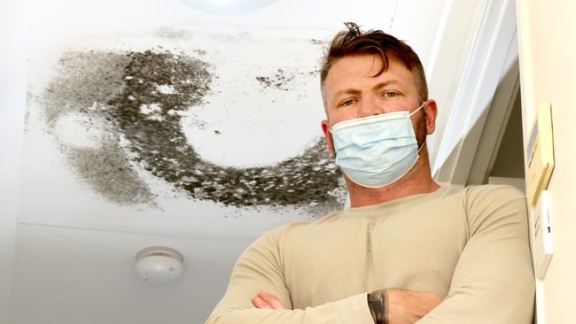 Greg Ablitt's townhouse has become a nightmare after a water leak created toxic mould on the ceiling in his townhouse, Northgate, on Sunday 15th May 2022 - Photo Steve Pohlner